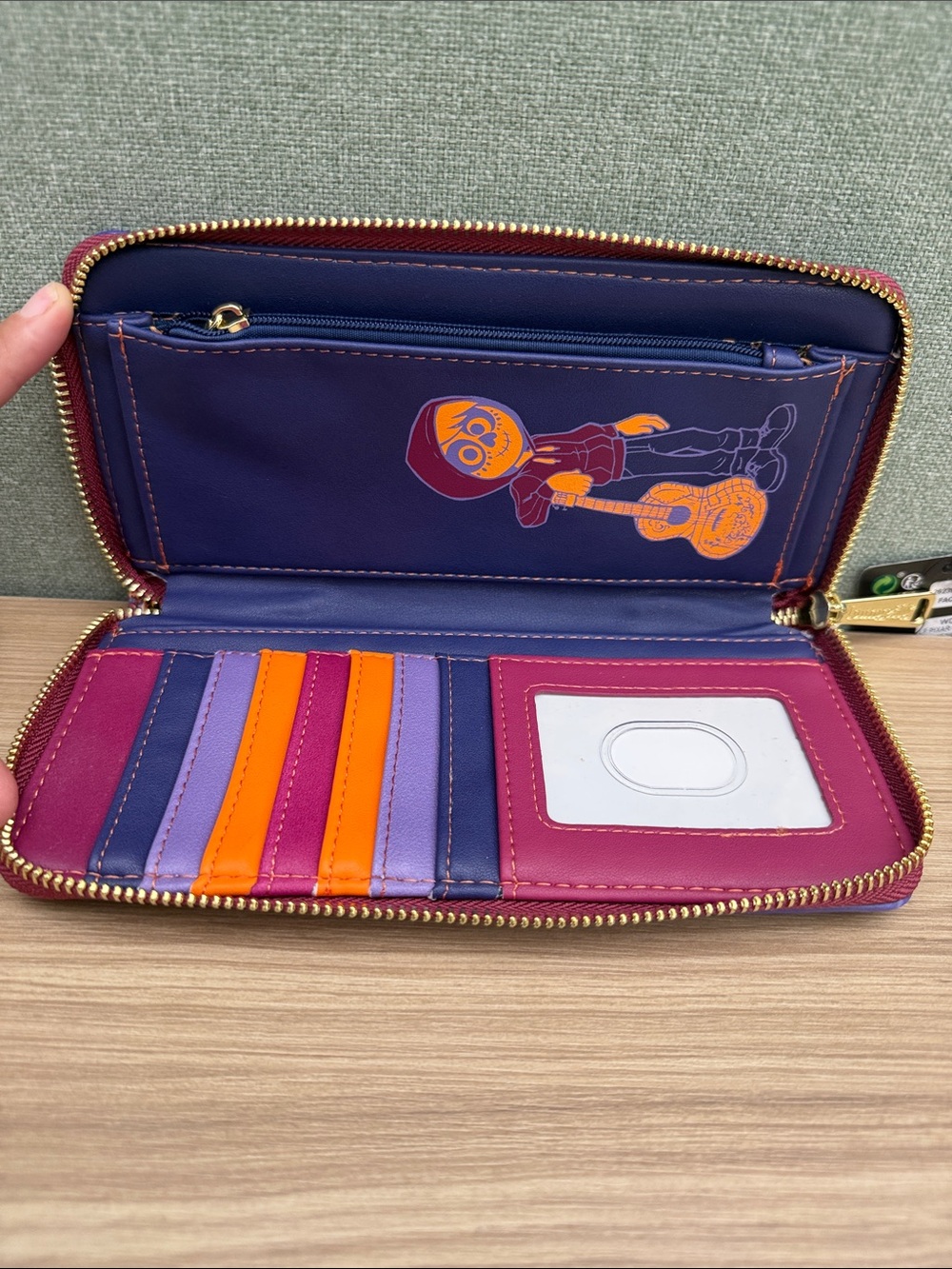Loungefly Pixar Coco Purple Orange Zip Wallet - Picture 4 of 6